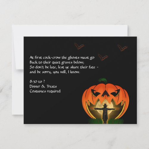 Jack o Lantern and Scarecrow Halloween Party Invitation