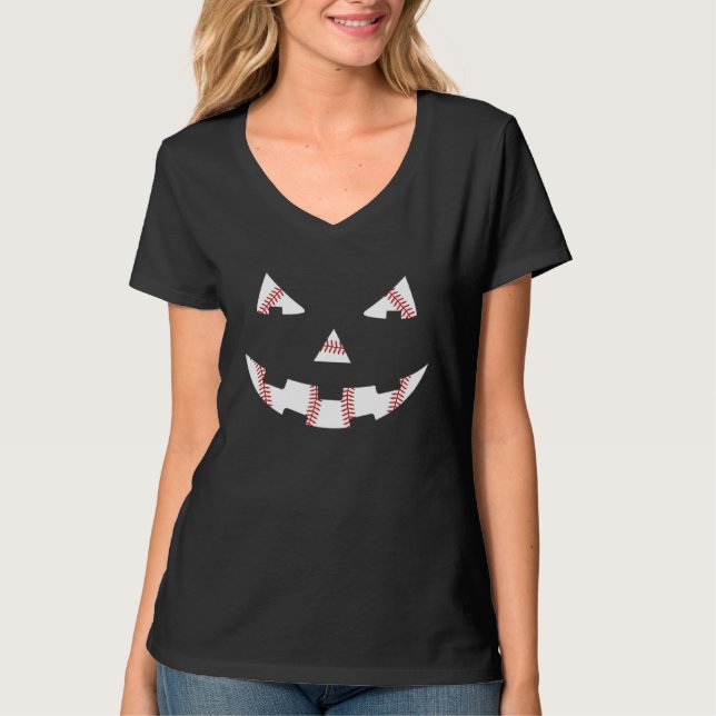 Jack O Lantern Baseball Halloween Costume Mom Boys T-Shirt (Front)