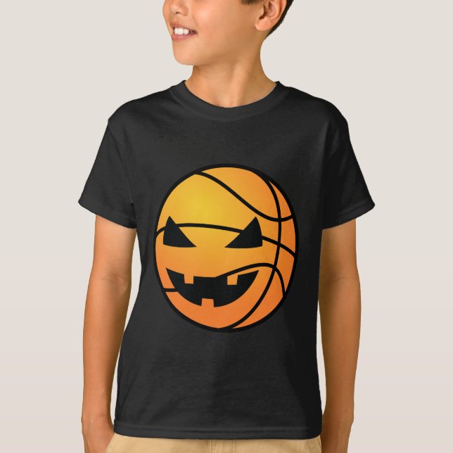 Jack O Lantern Basketball Funny Halloween T-Shirt (Front)