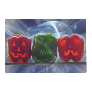 Jack O Lantern Bell Peppers Placemat