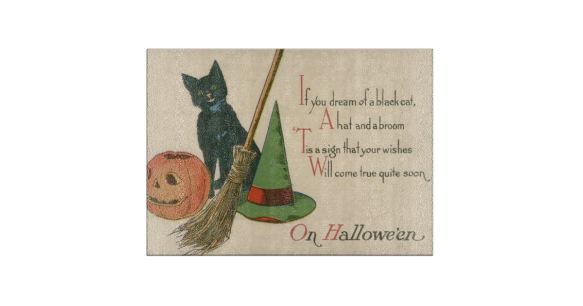 Jack O Lantern Black Cat Witch S Hat Broom Cutting Board Zazzle Com