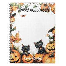 Jack o Lantern, Black Cats and Scarecrow