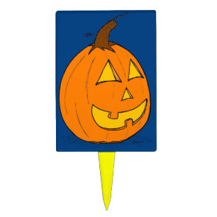 Jack o' Lantern Blue Cake Topper