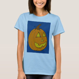 Jack o' Lantern Blue Womens Baby Doll T-Shirt