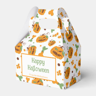 Jack-o-Lantern & Bones Spooky Custom Halloween Favor Boxes