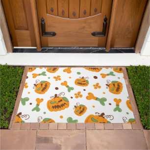 Jack-o-Lantern & Bones Spooky Halloween  Doormat