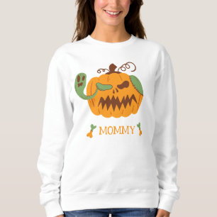 Jack-o'-Lantern & Bones Spooky Halloween Mom Sweatshirt