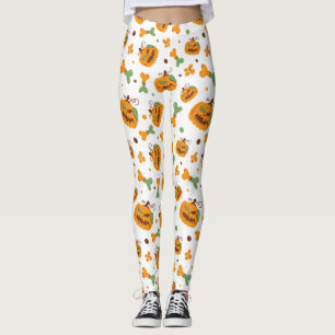 Jack-o'-Lantern & Bones Spooky Halloween Party  Leggings