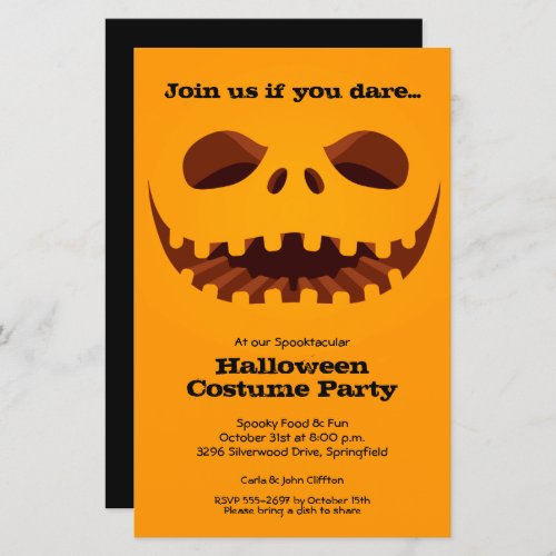 Jack o Lantern Budget Halloween Invitations