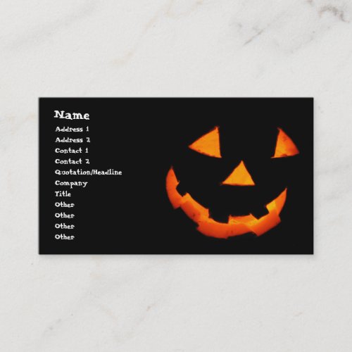 Jack-o'-Lantern business cards