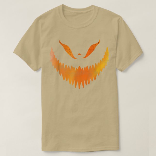 Jack O Lantern Carved Pumpkin Face Halloween Costu T-Shirt (Design Front)