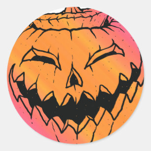 Jack O Lantern Classic Round Sticker