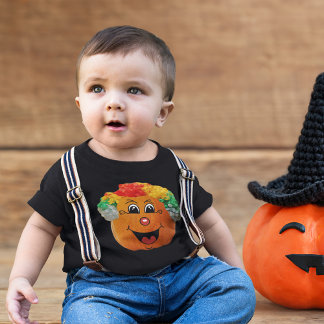 Jack o' Lantern Clown Face, Halloween Pumpkin Baby T-Shirt