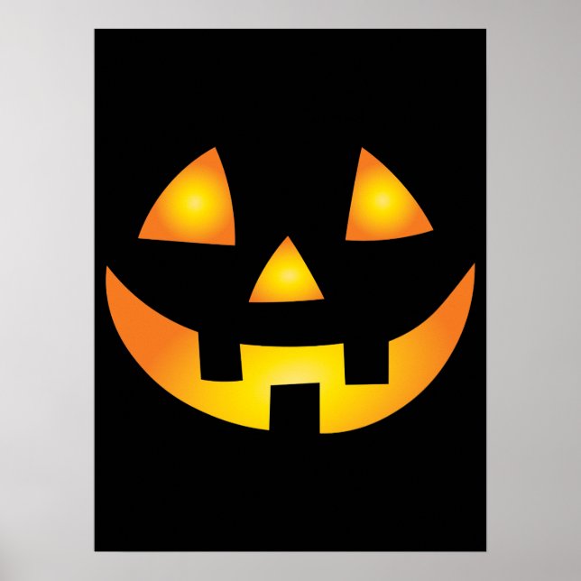 Jack O Lantern Creepy Pumpkin Face Halloween Poster (Front)