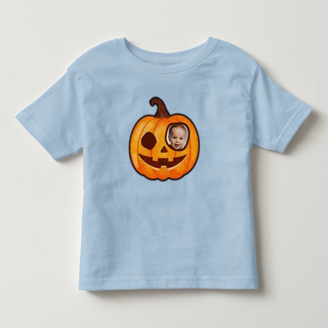 Jack o lantern custom photo pumpkin monster cute toddler t-shirt (Front)