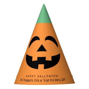 Jack-o-Lantern Cute Pumpkin Black Orange Halloween Party Hat