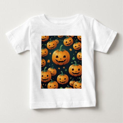 Jack_O_Lantern Delight _ Pumpkin Pattern Baby T_Shirt