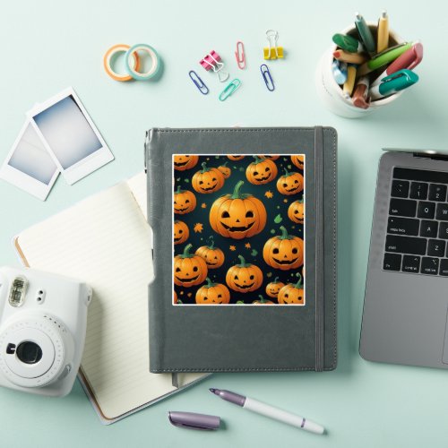 Jack_O_Lantern Delight _ Pumpkin Pattern Sticker