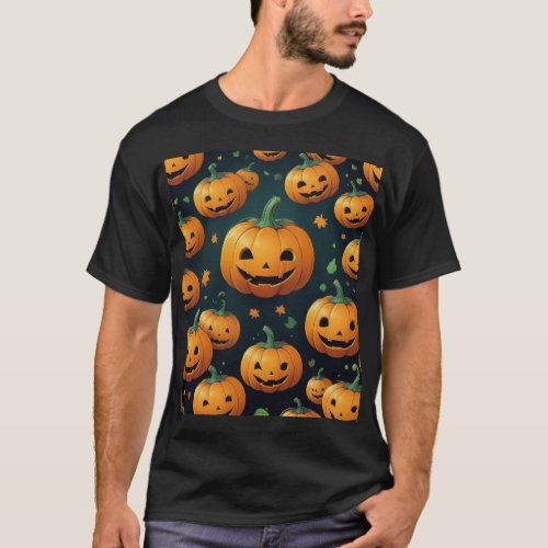 Jack_O_Lantern Delight _ Pumpkin Pattern T_Shirt