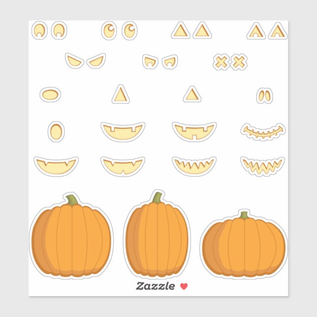 Jack-o-Lantern DIY Sticker Set (Sheet)