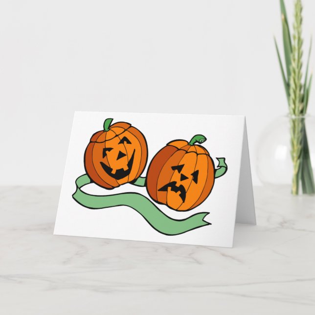 Jack O Lantern Drama Masks Card (Front)