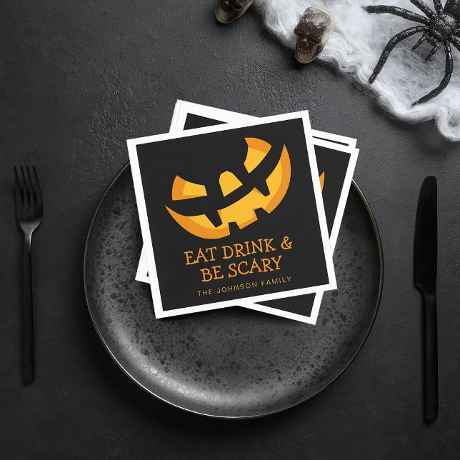 Jack-O-Lantern Eat Drink and Be Scary Napkins (Jack-O-Lantern Eat Drink and Be Scary Napkins)