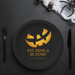 Jack-O-Lantern Eat Drink and Be Scary Paper Plates