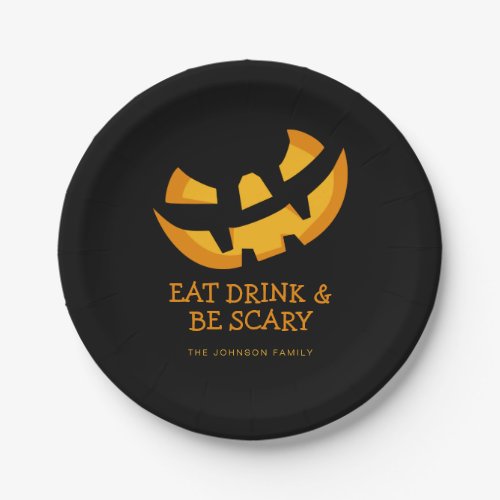 Jack_O_Lantern Eat Drink and Be Scary Paper Plates