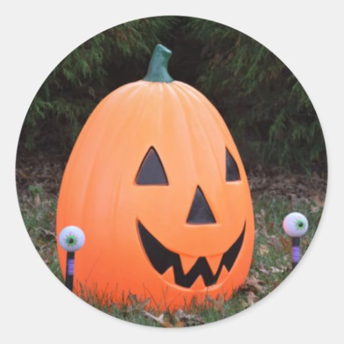 Jack_O_Lantern Eye Ball Halloween Decoration Photo Classic Round Sticker