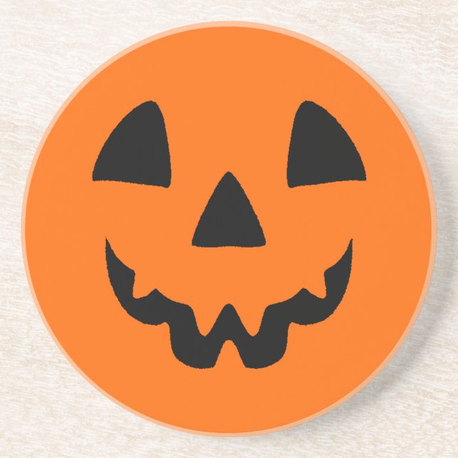 Jack-O-Lantern Face Drink Coaster (Front)
