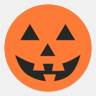 Jack O’ Lantern Face Fun Halloween Classic Round Sticker