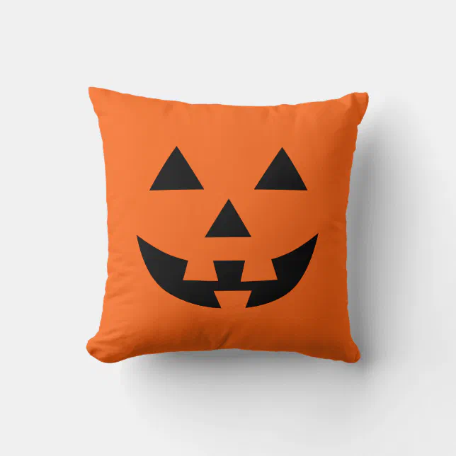 Jack O’ Lantern Face Fun Halloween Throw Pillow | Zazzle