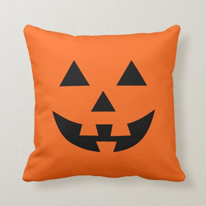 Jack O’ Lantern Face Fun Halloween Throw Pillow | Zazzle.com