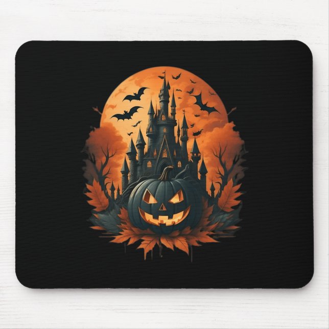 Jack O' Lantern Face  Halloween Pumpkin  Spooky  Mouse Pad (Front)