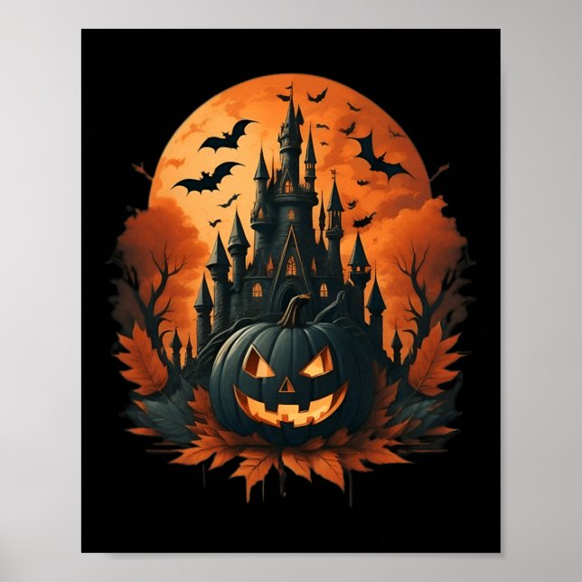 Jack O' Lantern Face  Halloween Pumpkin  Spooky  Poster (Front)