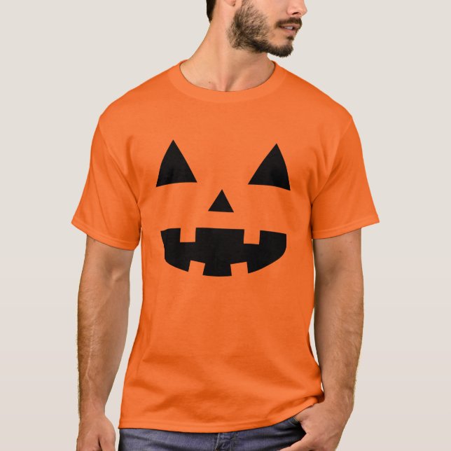 Jack-O'-Lantern Face IV, Black T-Shirt (Front)