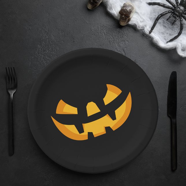 Jack-O-Lantern Face Paper Plates (Jack-O-Lantern Face Paper Plates)