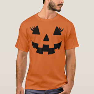 Jack O Lantern Face Pumpkin Eyelashes Hallowen 202 T-Shirt