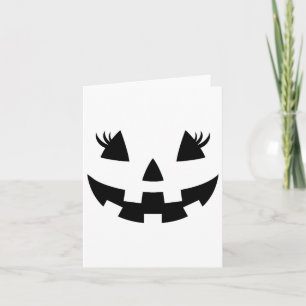 Jack O Lantern Face Pumpkin Eyelashes Hallowen Cos Card