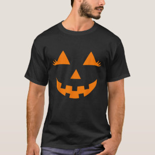 Jack O Lantern Face Pumpkin Eyelashes Hallowen Cos T-Shirt