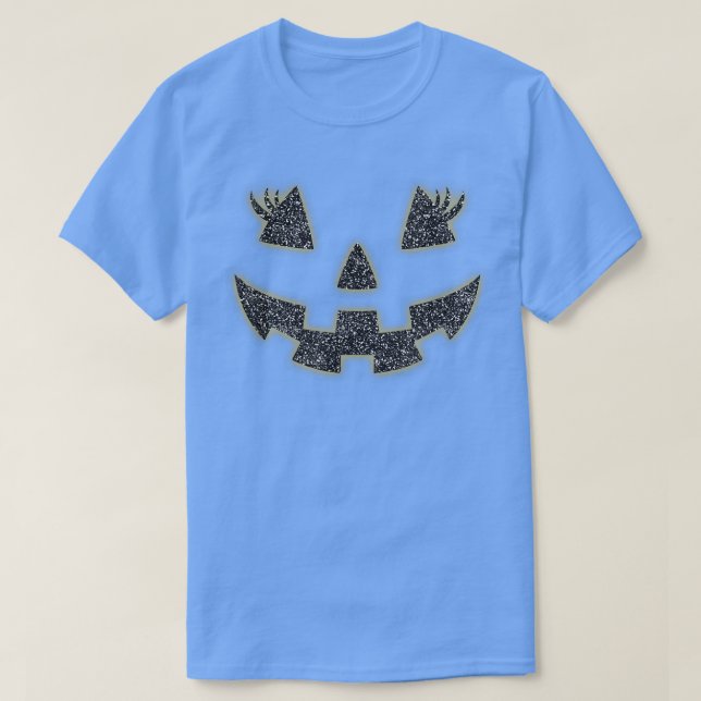 Jack O Lantern Face Pumpkin Eyelashes Hallowen Cos T-Shirt (Design Front)