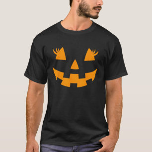 Jack O Lantern Face Pumpkin Eyelashes Hallowen Cos T-Shirt