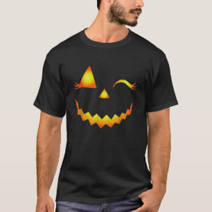Jack O Lantern Face Pumpkin Eyelashes Hallowen Cos T-Shirt