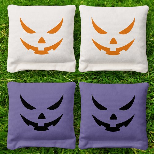 Jack O Lantern Face Scary Halloween Pumpkin Cornhole Bags
