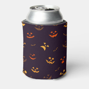 Jack-O-Lantern Faces and Cat Eyes Halloween Can Cooler