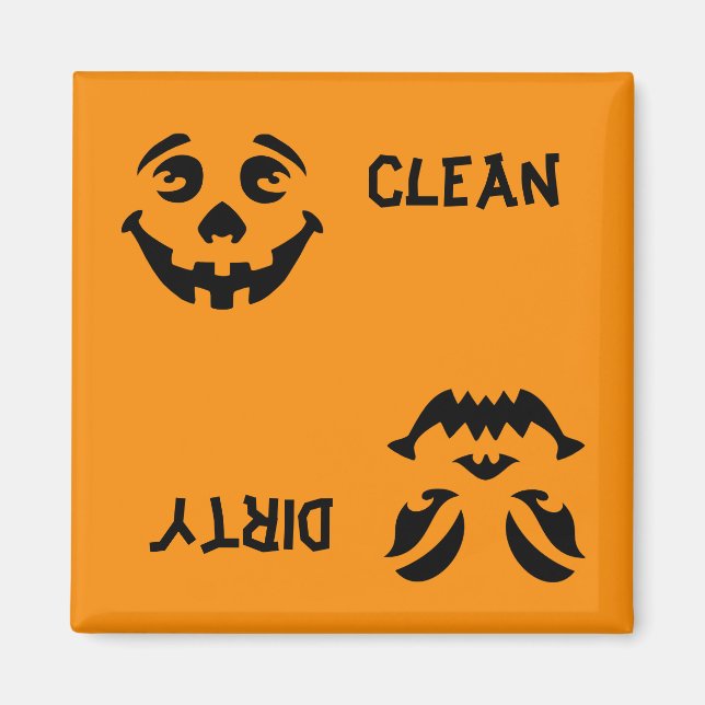 Jack-o-Lantern Faces Dishwasher Magnet (Front)