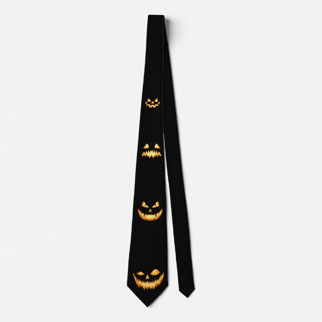 Jack O Lantern Faces Neck Tie (Front)