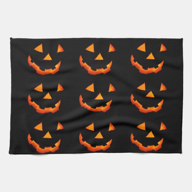 Jack-o'-Lantern Faces towel (Horizontal)