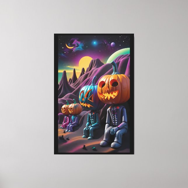 Jack-o-Lantern Family Rest Stop Canvas Print (Front)