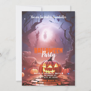 Jack-O' Lantern Forest Halloween Party Invitation